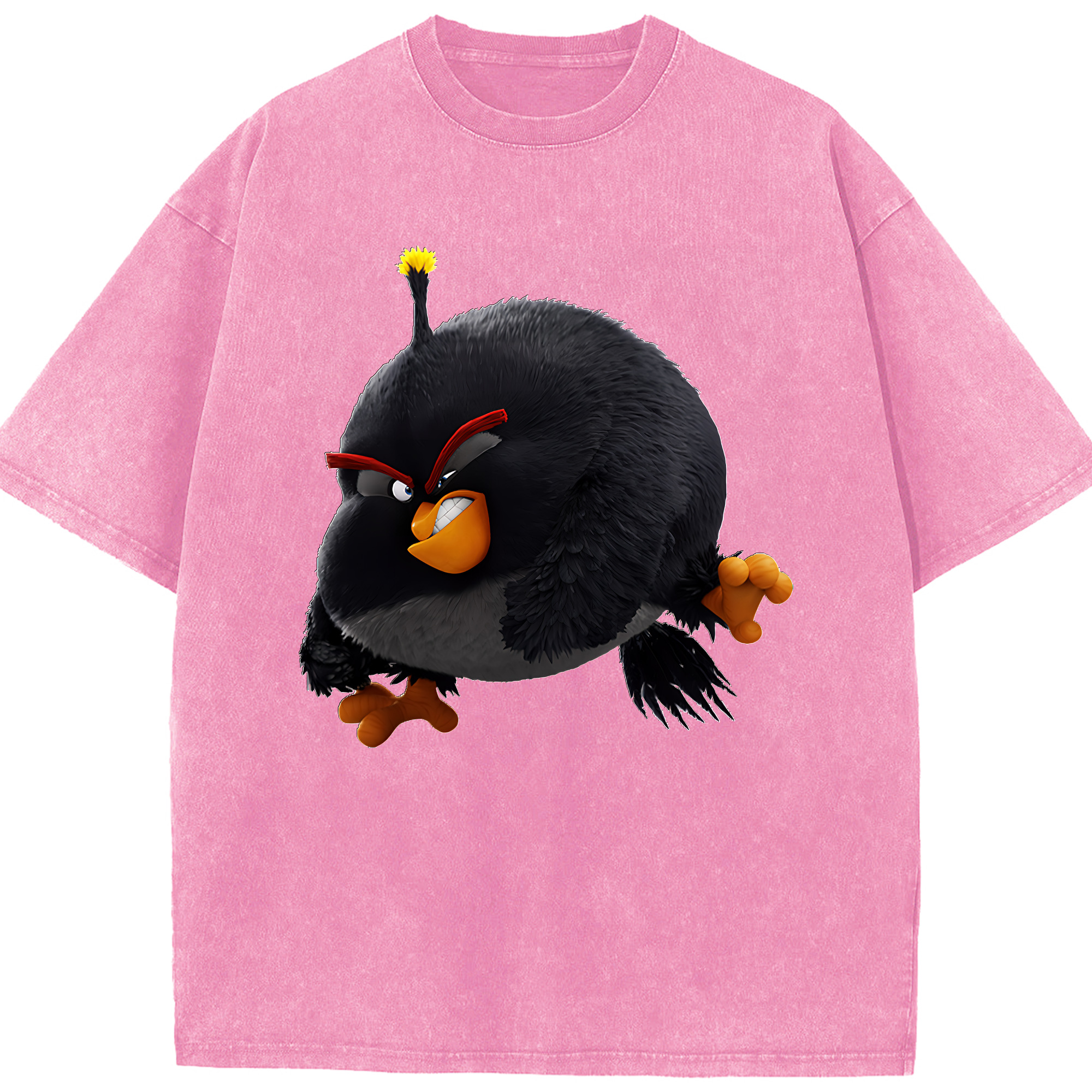 （画像用） Angry Birds アングリーバード 綿100% ヴィンテージ風 半袖Tシャツ（フロントプリント）